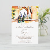 Mehndi Indiase bruiloft pauwen in Jaipur paleis Kaart (Staand voorkant)