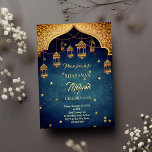 Mehndi-Indische Arabische Marokkaanse ontwerpster Kaart<br><div class="desc">Mehndi / Sangeet Indische Arabische Marokkaanse stijlpatronen ontwerpen donkerblauw blauwgroen kleuruitnodiging sjabloon instant download.</div>