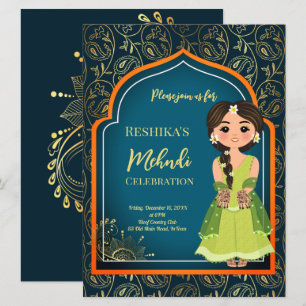 Mehndi-Indische Arabische patronen ontwerpen blauw