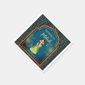 Mehndi-Indische Arabische patronen ontwerpen blauw Servet (Hoek)