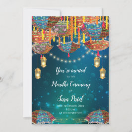 Mehndi Invite & Mendhi Party nodigt Henna uit Kaart