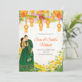 Mehndi Invites Henna party en Mehndi Night nodig Kaart (Staand voorkant)