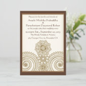 Mehndi Lace (5x7 huwelijksuitnodiging) Kaart (Staand voorkant)
