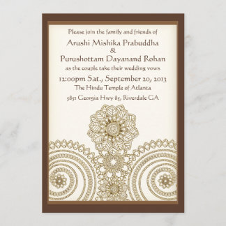 Mehndi Lace (5x7 huwelijksuitnodiging) Kaart