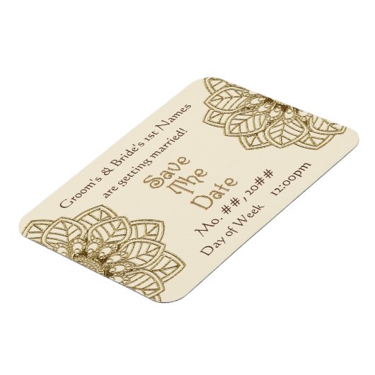 Mehndi Lace (bewaar de datummagneet) Magneet (Linkerzijde)