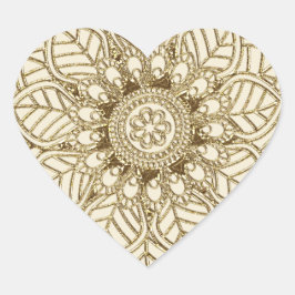 Mehndi Lace (hartvormige Stickers) Hart Sticker