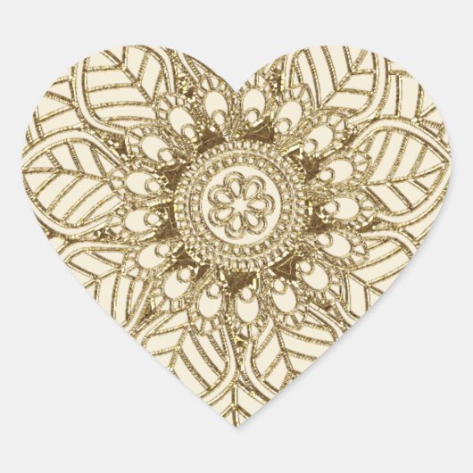 Mehndi Lace (hartvormige Stickers) Hart Sticker (Voorkant)