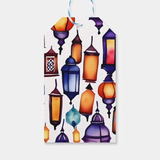 Mehndi Marokko Arabische stijl boog dank u gunst Cadeaulabel (Achterkant)