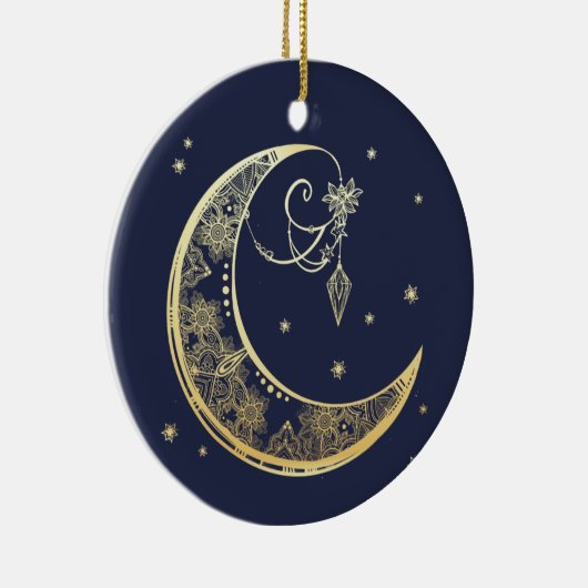 Mehndi Moon  Keramisch Ornament (Rechts)