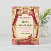 Mehndi Night Ceremony Invitation card Kaart (Staand voorkant)