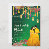 Mehndi Night nodigt Henna party en Mehndi Invites  Kaart (Voorkant)