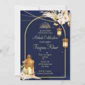 Mehndi nodigt Arabische lantaarns uit tot gouden v Kaart (Voorkant)