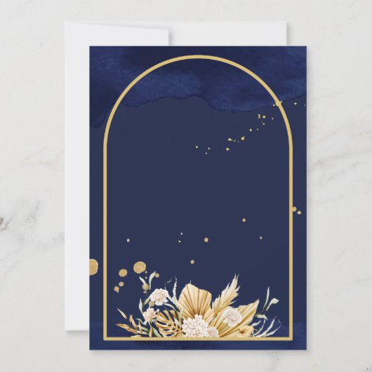 Mehndi nodigt Arabische lantaarns uit tot gouden v Kaart (Achterkant)