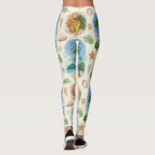 Mehndi ontwerp: Gebogen Doodle Tracery Leggings (Achterkant)