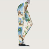 Mehndi ontwerp: Gebogen Doodle Tracery Leggings (Rechts)