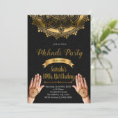 Mehndi partijuitnodiging kaart (Staand voorkant)