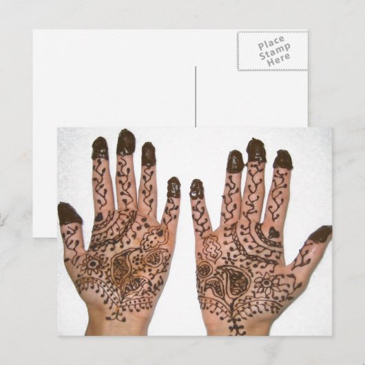 Mehndi Party Invitation Briefkaart (Voorkant / Achterkant)