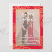 Mehndi Photo Wedding Invitation Kaart (Voorkant)