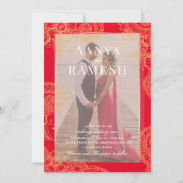 Mehndi Photo Wedding Invitation Kaart