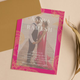 Mehndi Photo Wedding Invitation Kaart