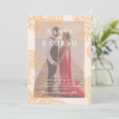 Mehndi Photo Wedding Invitation Kaart (Staand voorkant)