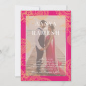 Mehndi Photo Wedding Invitation Kaart (Voorkant)