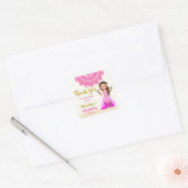 Mehndi pink magenta mandala Indian bride thank you Vierkante Sticker (Envelop)