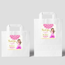 Mehndi pink magenta mandala Indian bride thank you Vierkante Sticker