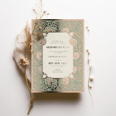 Mehndi Raat Roos Gouden Folie Accenten Bruiloft Folie Uitnodiging