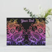 Mehndi regenboog uitnodiging (Staand voorkant)