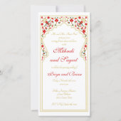 Mehndi Sageet Indian Wedding Invitation (Voorkant)