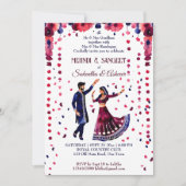 Mehndi Sangeet Indiase bruiloft moderne waterverf Kaart (Voorkant)