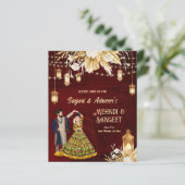 Mehndi Sangeet maroon danshexbudget (Staand voorkant)