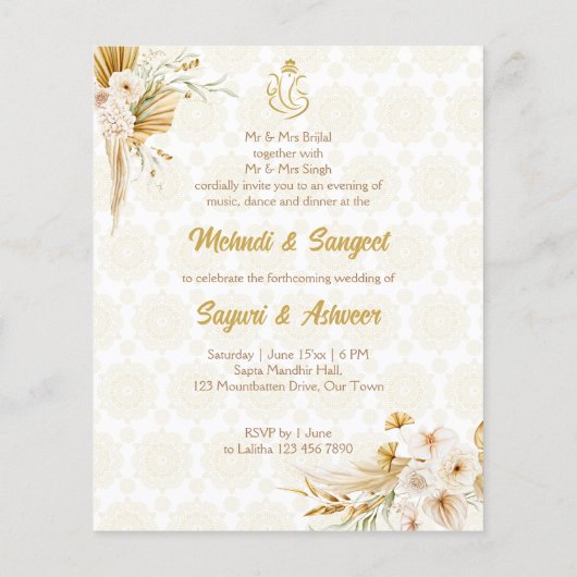 Mehndi Sangeet maroon danshexbudget (Achterkant)