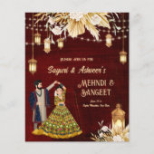 Mehndi Sangeet maroon danshexbudget (Voorkant)