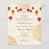 Mehndi & sangeet nodigen leuk Indiaas koppel uit (Achterkant)