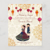 Mehndi & sangeet nodigen leuk Indiaas koppel uit (Voorkant)