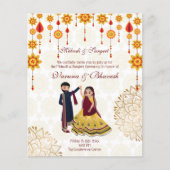 Mehndi sangeet nodigt een leuk Indiaas paar uit om (Voorkant)