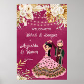 Mehndi sangeet roze goud Indische bruiloft Poster (Voorkant)
