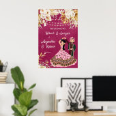 Mehndi sangeet roze goud Indische bruiloft Poster (Thuiskantoor)