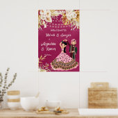 Mehndi sangeet roze goud Indische bruiloft Poster (Keuken)