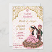 Mehndi sangeet roze goud sjabloon Indische bruilof Kaart (Voorkant)