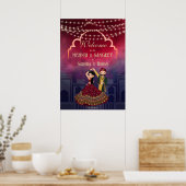 Mehndi Sangeet-sprolampjes dansen koppel welkom Poster (Keuken)