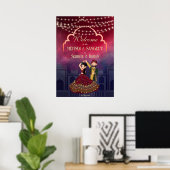 Mehndi Sangeet-sprolampjes dansen koppel welkom Poster (Thuiskantoor)