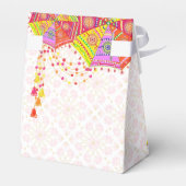 Mehndi schattige Indiase bruid paraplu dank u Bedankdoosjes (Achterkant)