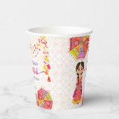 Mehndi schattige Indiase bruid paraplu's Papieren Bekers (Rechts)