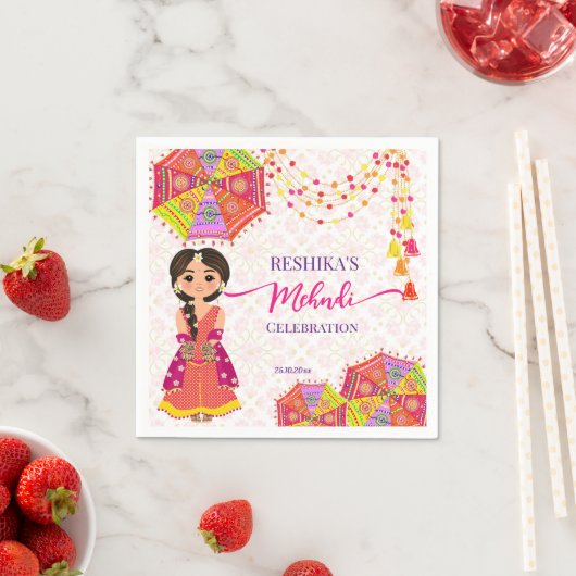 Mehndi schattige Indiase bruid paraplu's Servet (Insitu)