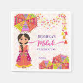 Mehndi schattige Indiase bruid paraplu's Servet (Voorkant)