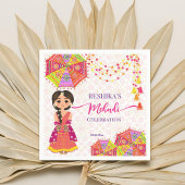 Mehndi schattige Indiase bruid paraplu's Servet