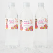 Mehndi schattige Indiase bruid paraplu's Waterfles Etiket (Flessen)